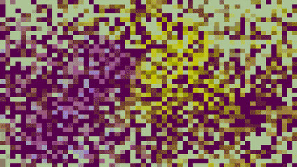 Fototapeta premium Vibrant purple and yellow pixelated abstract background with colorful mosaic pattern