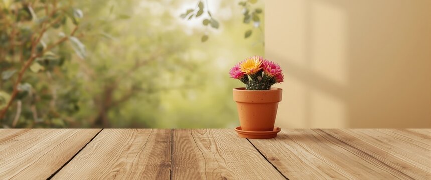 Table with a cactuspot