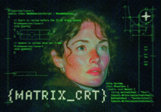 Matrix CRT Photo Effect Mockup