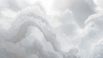 White translucent foam surface functioning as a backdrop for editorial headers and graphic design, highlighting simplicity