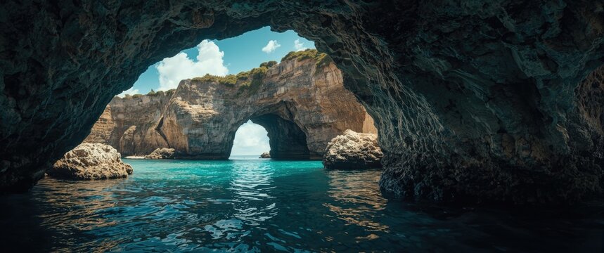 Italy's Neptune's Grotto located in Sardinia