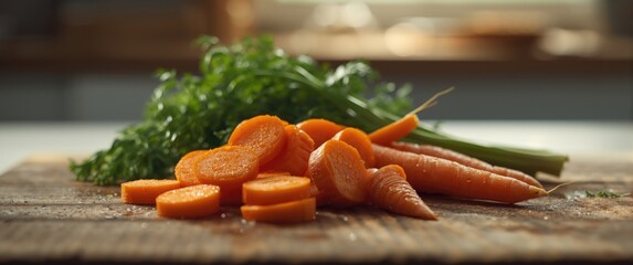 Sliced fresh organic carrot