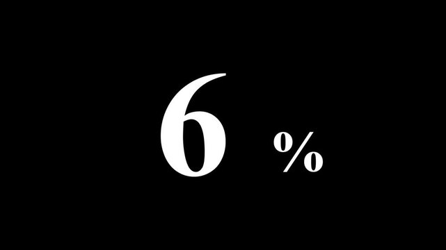 abstract 6 percent animation on black background.