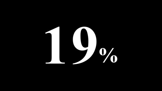 abstract 19 percent animation on black background.