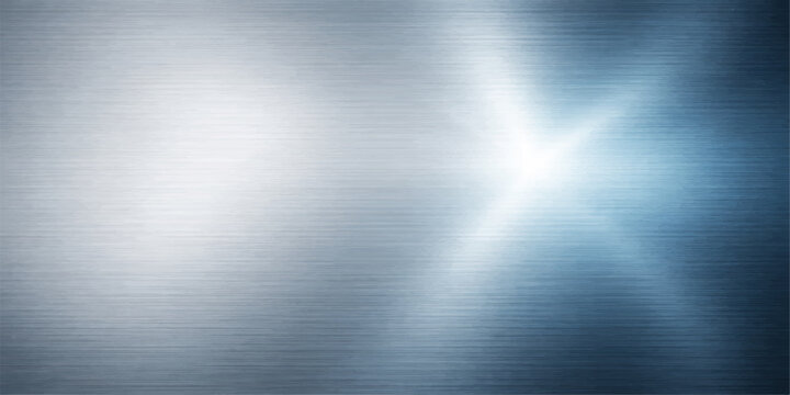A shiny brushed metal texture plate features a polished silver stainless steel surface with a light metallic gray pattern and reflective aluminum material for a sleek backdrop