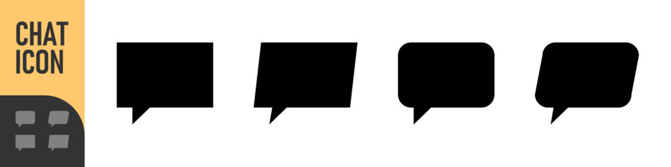 Colored speech bubble shapes with rounded corners, perfect for social media, communication, chat messages, comments, dialogs, and UI design
