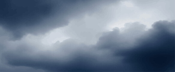 Obraz premium Dramatic Vector Sky Background with Moody Storm Clouds and Dark Blue Tones