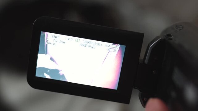 Shooting home video with retro camcoder.