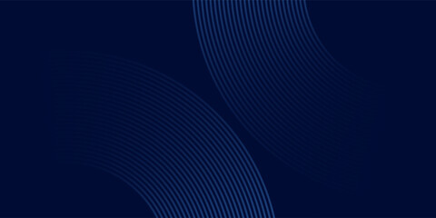 Abstract glowing circle lines on dark blue background. Geometric stripe line art design. Modern shiny blue lines. Futuristic technology concept. Suit for poster