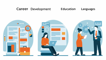 career development and education represented in a modern illustrated graphic design