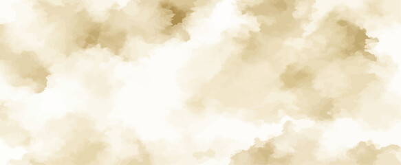 Abstract gold watercolor texture background Beige or sepia ink wash vector illustration for vintage design cloud pattern or smoky overlay