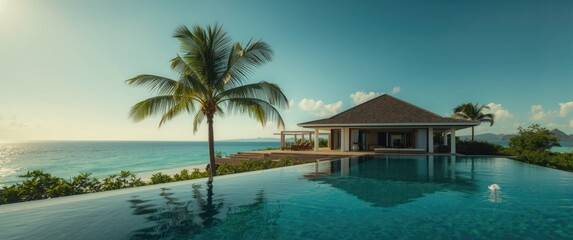 Fototapeta premium High-end rental property featuring a palm tree