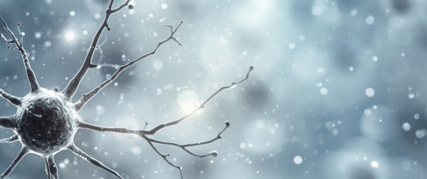 Histological image of multipolar neuron in nervous tissue