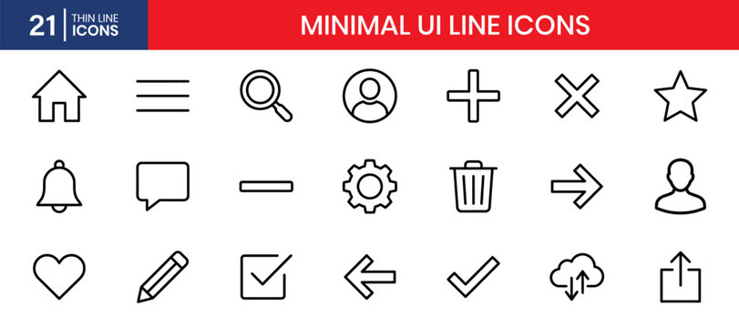 Minimal UI Line Thin Icon Set
