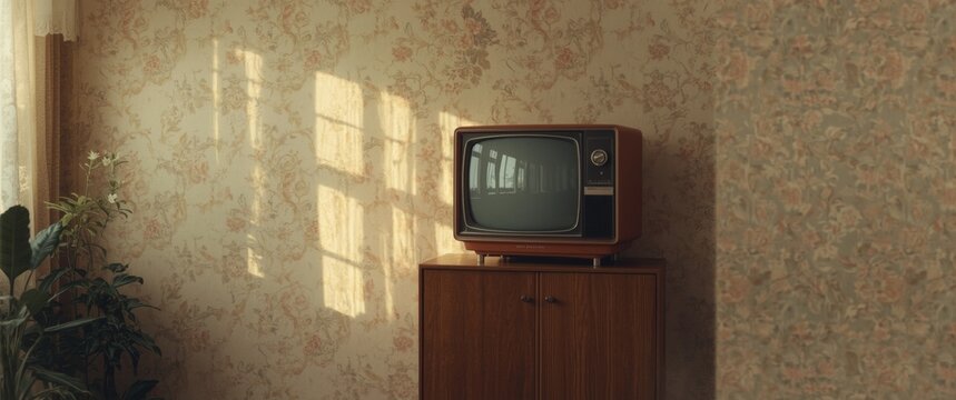 Vintage television as part of retro home decor