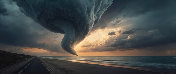 Beach with Tunnel of Clouds