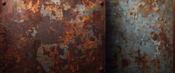 Rusty metal fragment with vibrant colors for background use