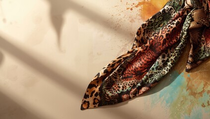 Fototapeta premium Leopard textured textile background used in fashion fabric and accessories, highlighting pattern details