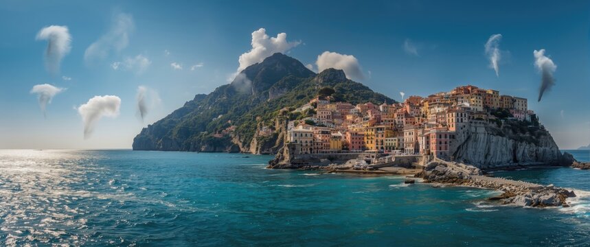 Mediterranean Sea mini tornadoes near Riomaggiore, Italy
