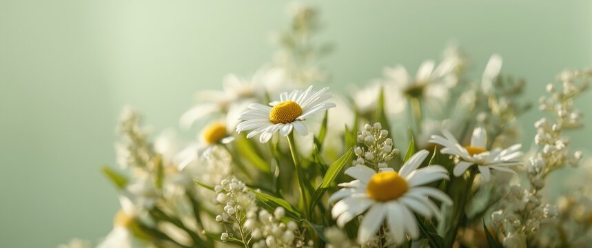 Detailed macro shot of Cape Marguerite daisies background, flower, summer, nature, spring, white, floral, beauty, garden, green