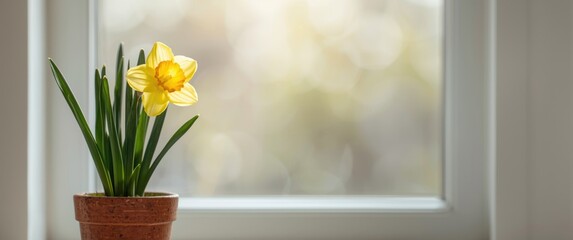 Pot with blooming daffodil © pngking