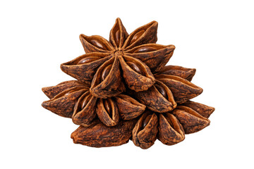 Obraz premium Star anise spice drying, forming star-shaped pods, used for cooking, baking, medicine, and alcoholic beverages