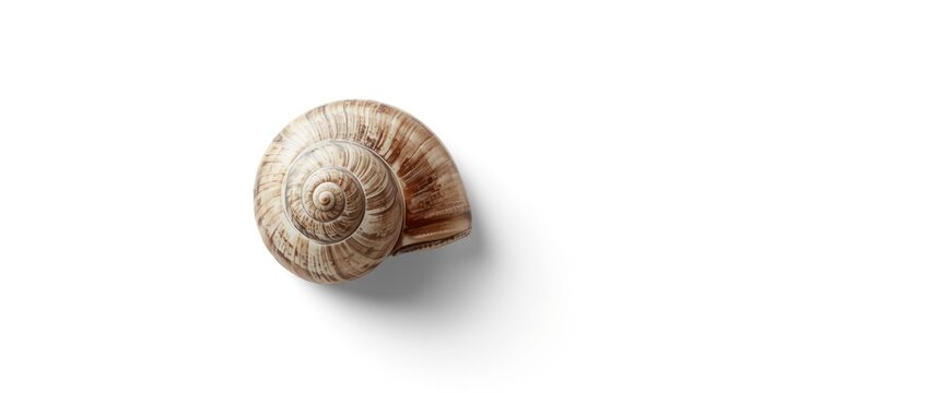 White background featuring Nerita marine snail shell