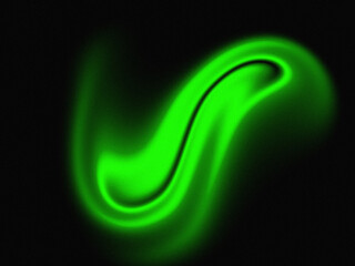 Abstract green swirl on a black background