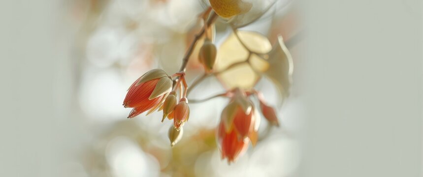 From beneath: opening bud, flower, and gum nut of Eucalyptus sideroxylon
