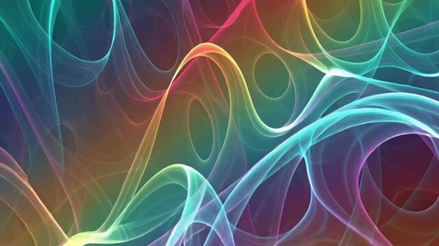 Vibrant multicolored swirling patterns in a dynamic abstract motion graphic design