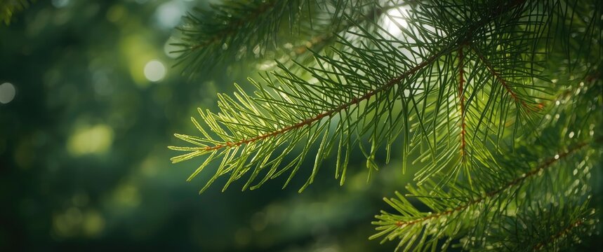 Morning pine leaves with texture and background