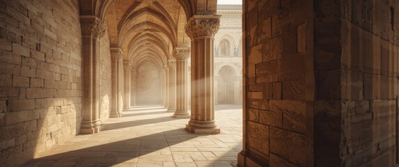 Obraz premium Corridor with Columns in Jerusalem