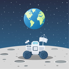 Rover lunaire futuriste sur la Lune &ndash; exploration spatiale et technologie