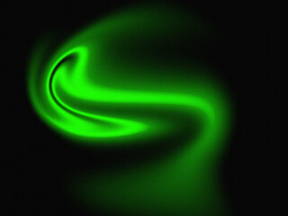 Abstract swirling green light against a dark background
