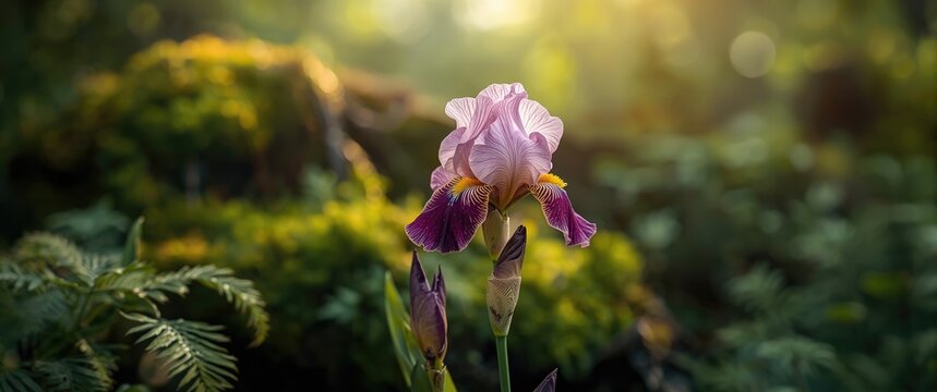Sweet Iris with variegation: plant, nature, botanical, ornamental, biology, perennial, flora, iris, cultivar