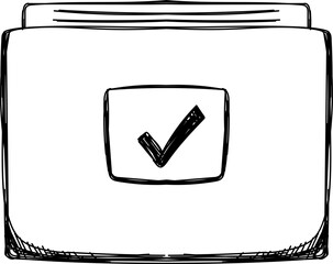 Colorful  crayon marker hand drawn folder icon 