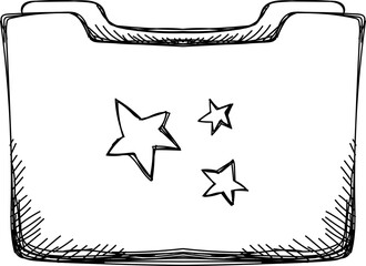 Colorful  crayon marker hand drawn folder icon 