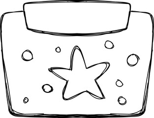 Colorful  crayon marker hand drawn folder icon 