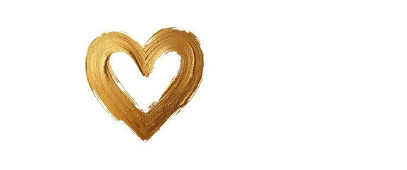 Luxurious golden hearts as Love symbol for Valentine's Day card, featuring beautiful textured gold strokes