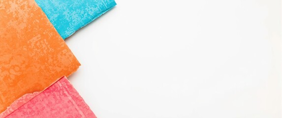 Fototapeta premium Set of colored paper on a white background