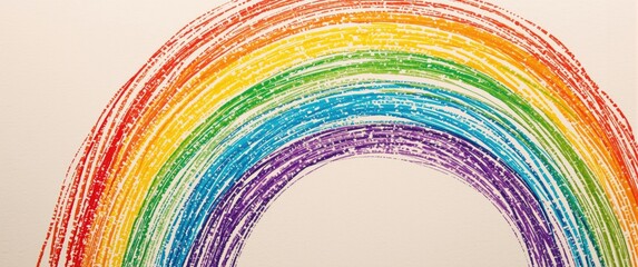 Horizontal closeup of a rainbow doodle pattern created with colorful permanent marker brushes