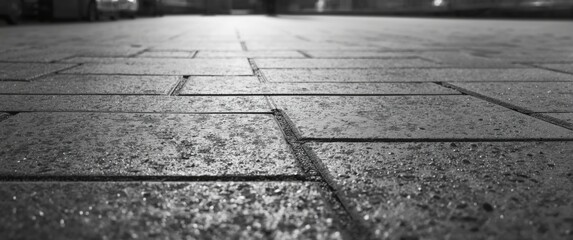 Photo-processed black and white sidewalk tile sketch