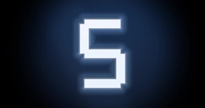 Glowing digital countdown on dark background