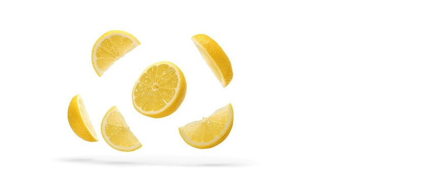 Falling lemon fragments in isolation