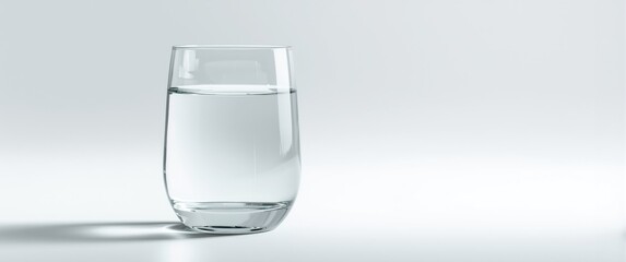 Glass of water isolated against white background