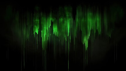 Fototapeta premium A digital art piece with a dark background and a green gradient.