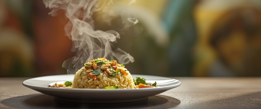Nasi Pecel Wader featuring food, white and green vegetables, cooking setting, breakfast, Asian rice-based dish, healthy eating