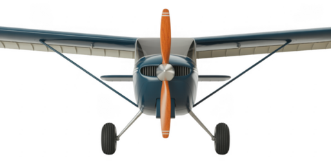 Vintage airplane with propeller and wings aircraft isolated on a transparent background