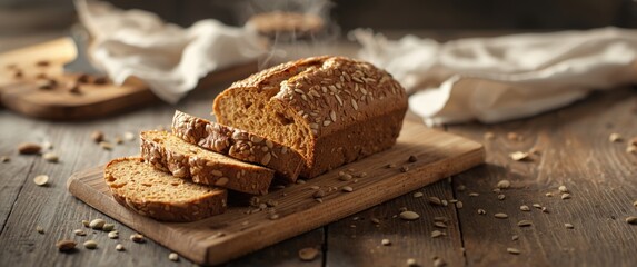 Homemade gluten free bread with seeds and nuts