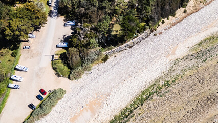 Drone view of Ragounite beach in Jard sur Mer, Vendee, France on a spring day © Pierre-Olivier
